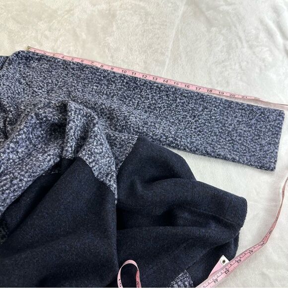 Liz Claiborne XL Open Front Cozy Knit Cardigan Sweater Indigo Black Colorblock - Picture 10 of 10